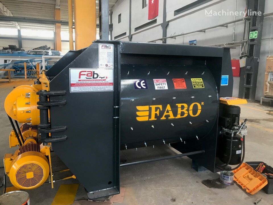 new FABO 1 m3 TWIN SHAFT MIXER concrete mixer