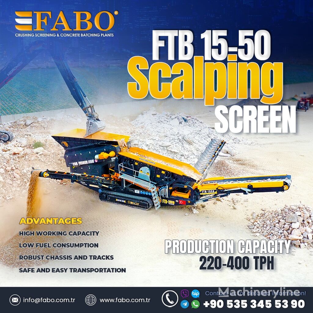 new FABO FTB 15-50 MOBILE SCALPING SCREEN crushing plant
