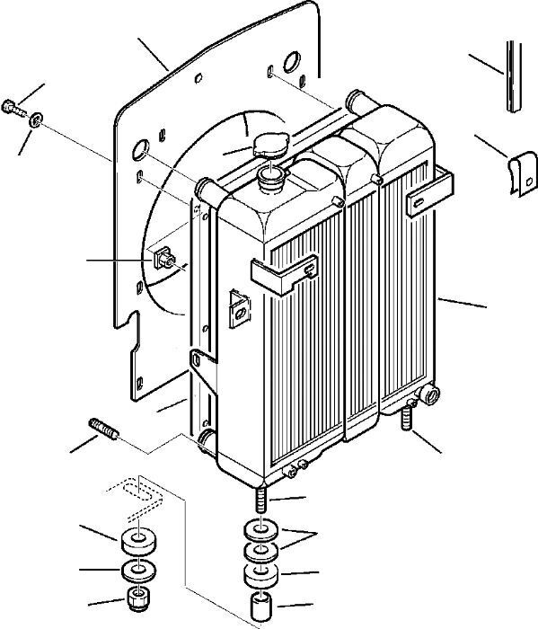 Komatsu 312607149 engine cooling radiator for Komatsu backhoe loader